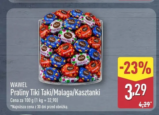 Praliny Kasztanki Wawel promocja w Aldi