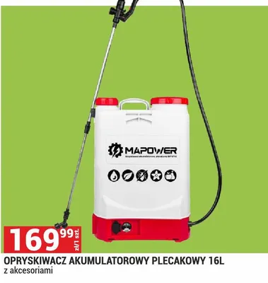 Opryskiwacz akumulatorowy plecakowy 16L promocja w Merkury Market