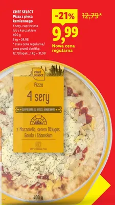 Pizza z pieca kamiennego z kurczakiem Chef Select promocja w Lidl