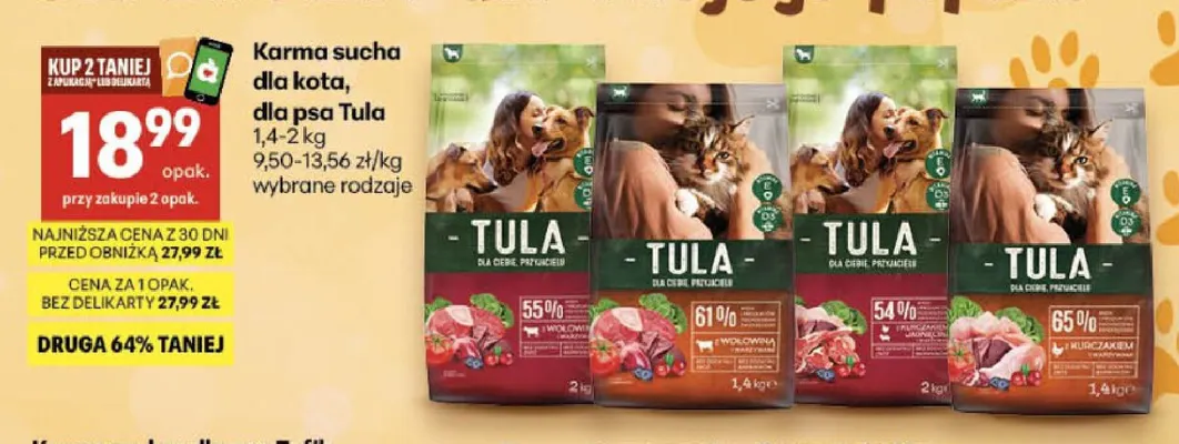 Karma sucha dla kota Tula promocja w Delikatesy Centrum