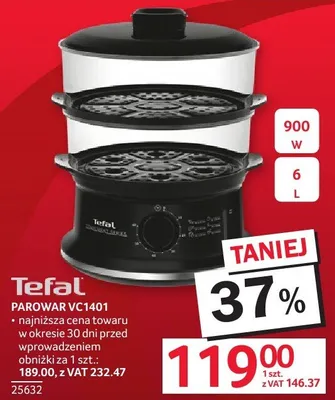 Parowar Tefal VC1401 promocja w Selgros