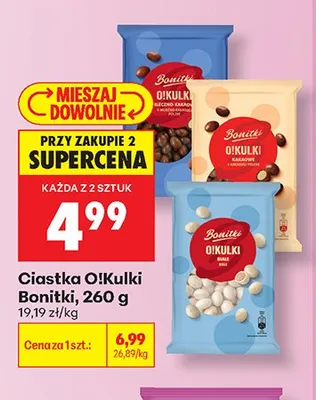 Ciastka O!Kulki białe Bonitki promocja w Biedronka