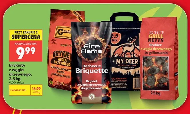 Brykiet z węgla drzewnego Echte Grill Ketts promocja w Biedronka