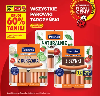 Parówki Premium z fileta z kurczaka Tarczyński promocja w Biedronka