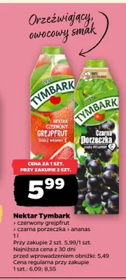 Nektar Tymbark czarna porzeczka promocja w Netto