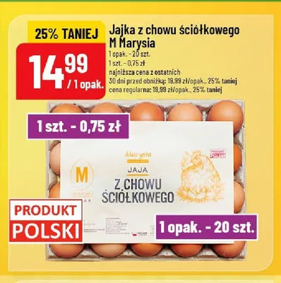 Jajka z chowu ściółkowego M Marysia promocja w POLOmarket