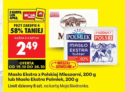 Masło ekstra z Polskiej Mleczarni promocja w Biedronka