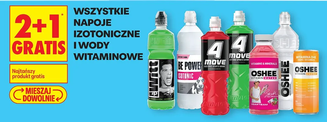 Napoje izotoniczne i wody witaminowe różne marki promocja w Biedronka