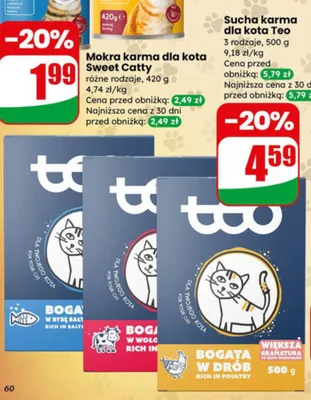 Mokra karma dla kota różne rodzaje promocja w Dino