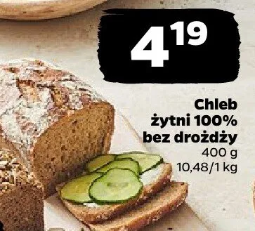 Chleb żytni 100% bez drożdży promocja w Netto