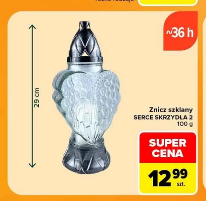 Znicz szklany Serce Skrzydła 2 promocja w Carrefour