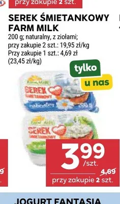Serek śmietankowy Farm Milk z ziołami promocja w Stokrotka