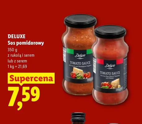 Sos pomidorowy z rukolą i serem Deluxe promocja w Lidl