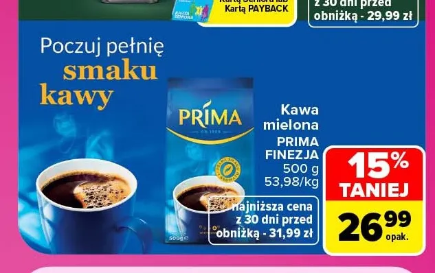 Kawa mielona Prima Finezja promocja w Carrefour