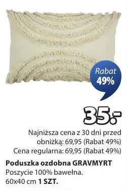 Poduszka ozdobna GRAVMYRT promocja w Jysk