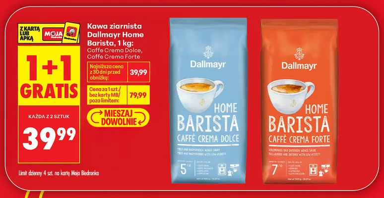 Kawa ziarnista Dallmayr Home Barista Caffe Crema Dolce promocja w Biedronka