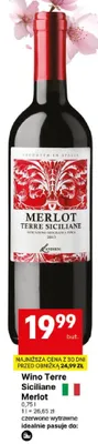 Wino Landerni Terre Siciliane Merlot czerwone wytrawne promocja w Delikatesy Centrum