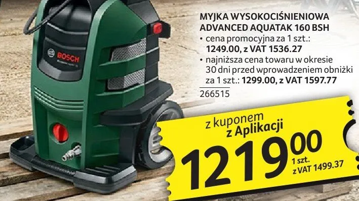 Myjka wysokociśnieniowa Bosch Advanced Aquatak 160 BSH promocja w Selgros