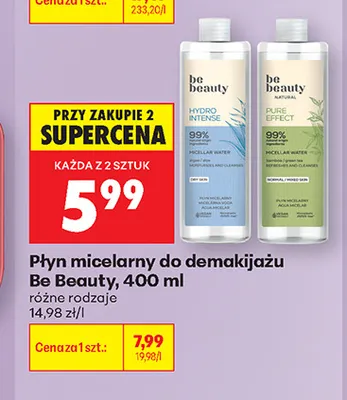 Płyn micelarny do demakijażu Be Beauty promocja w Biedronka