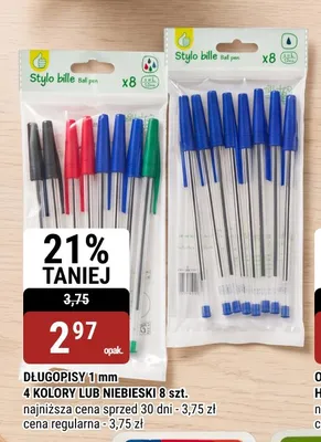Długopisy Stylo Bille 1 mm 4 kolory 8-pak promocja w bi1