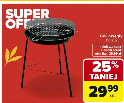 Grill okrągły promocja w Carrefour