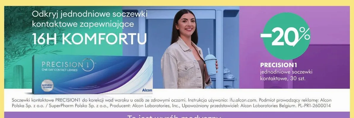 Soczewki kontaktowe jednodniowe Precision1 promocja w Super-Pharm