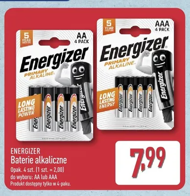 Baterie alkaliczne Energizer AA 4-pak promocja w Aldi