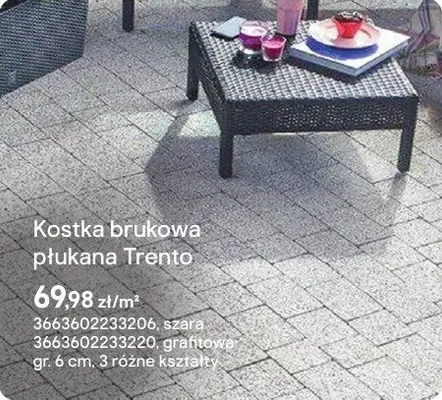 Kostka brukowa płukana Trento szara promocja w Castorama