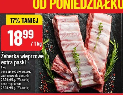 Żeberka wieprzowe extra paski promocja w POLOmarket