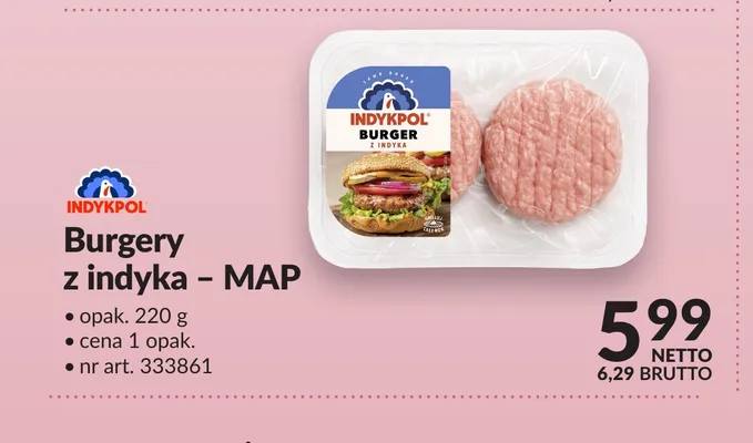 Burgery z indyka Indykpol promocja w Makro