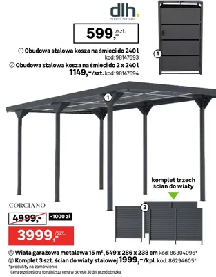 Obudowa stalowa kosza na śmieci do 240 l promocja w Leroy Merlin