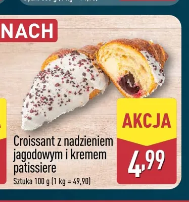 Croissant z nadzieniem jagodowym i kremem patissiere promocja w Aldi