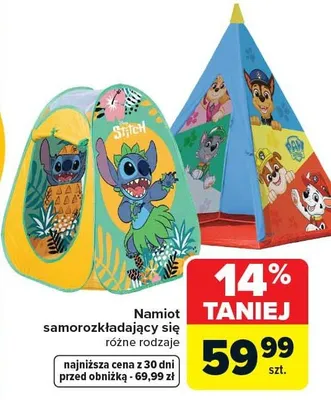 Namiot samorozkładający się promocja w Carrefour