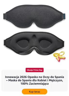 Opaska na oczy do spania Maska do spania dla kobiet i mężczyzn 100% zaciemniająca promocja w Amazon