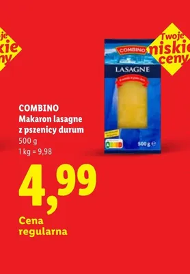 Makaron lasagne z pszenicy durum Combino promocja w Lidl