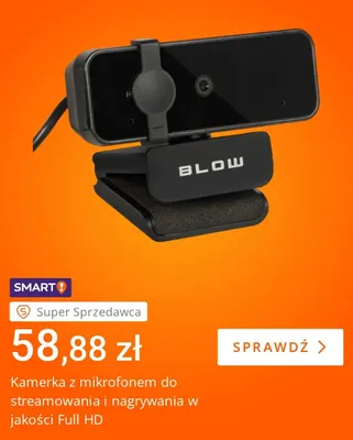 Kamerka z mikrofonem do streamowania i nagrywania w jakości Full Hd Blow promocja w Allegro
