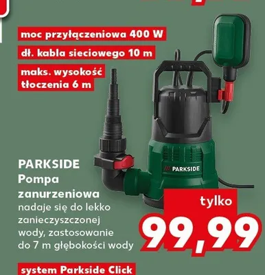 Pompa zanurzeniowa Parkside promocja w Kaufland