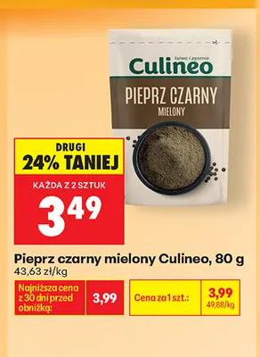 Pieprz czarny mielony Culineo promocja w Biedronka