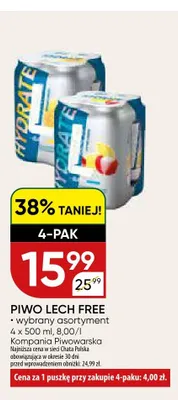 Piwo bezalkoholowe Lech Free 4-pak 500ml promocja w Chata Polska