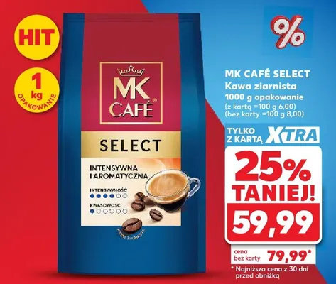 Kawa ziarnista Select promocja w Kaufland