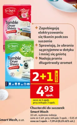 Chusteczki do suszarek, wybrane rodzaje promocja w Auchan
