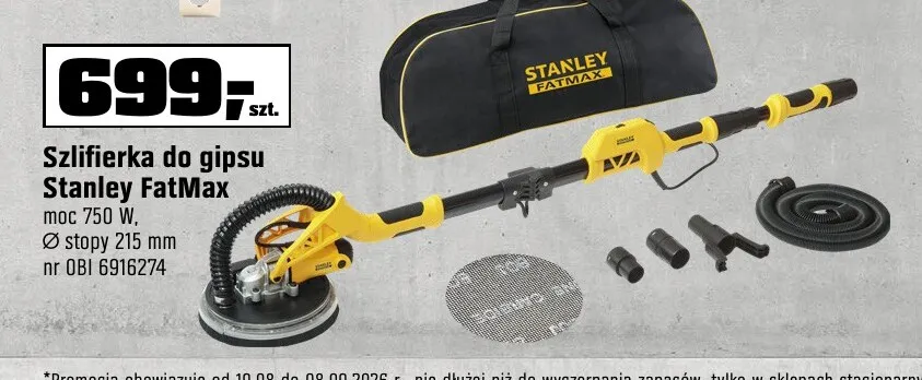 Szlifierka do gipsu Stanley FatMax promocja w OBI