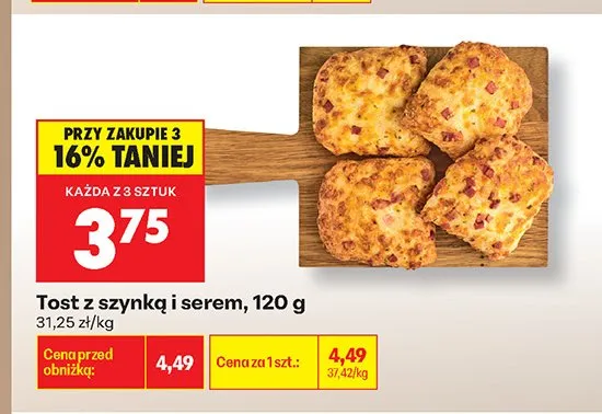 Tost z szynką i serem promocja w Biedronka