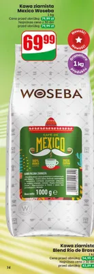 Kawa ziarnista Mexico Woseba promocja w Dino