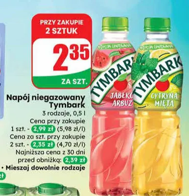 Napój niegazowany tymbark cytryna mięta promocja w Dino