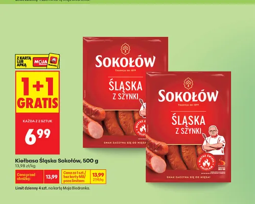 Kiełbasa Śląska Sokołów promocja w Biedronka