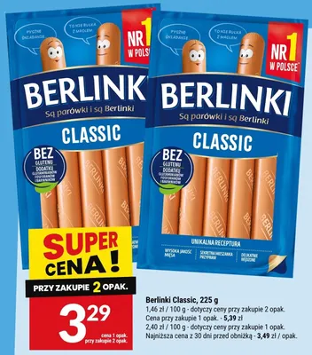 Parówki Berlinki Classic promocja w Twój Market