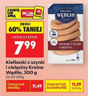 Kiełbaski z szynki i cielęciny promocja w Biedronka