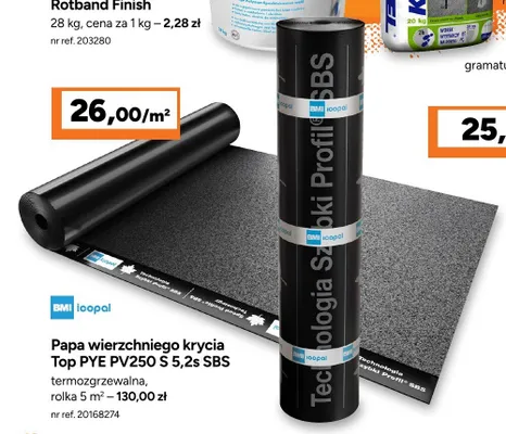 Papa wierzchniego krycia Icopal Top PYE PV250 S 5,2s SBS promocja w Bricoman