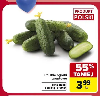 Ogórki gruntowe polskie promocja w Carrefour